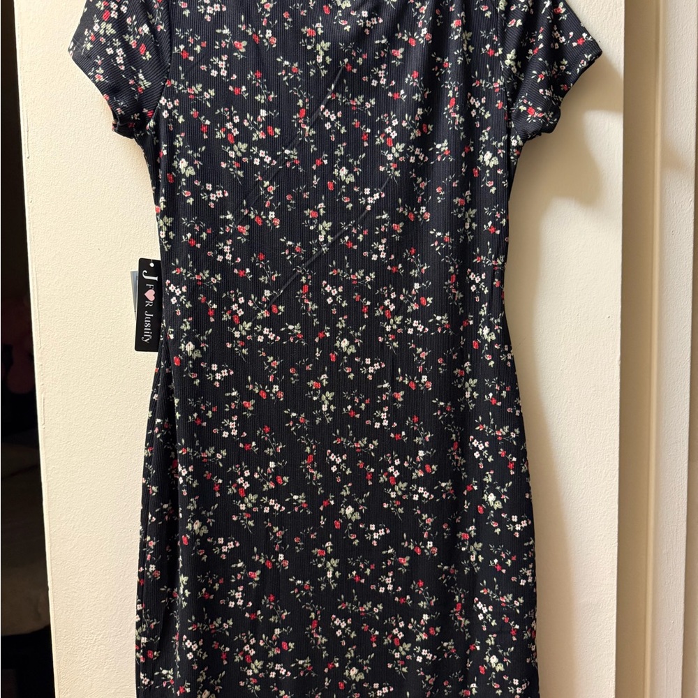 Women’s Justify Floral Black Dress, Size L - Picture 2 of 3